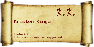 Kriston Kinga névjegykártya